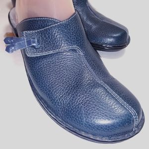 Clarks Artisan Navy Blue Leather Mules Size 9M
